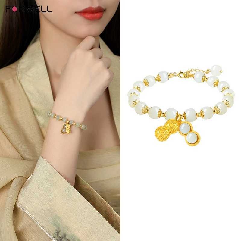 FORWELL Womens Natural Hetian Jade Beaded Adjustable Hand-Carved Fashion Jewelry Gift Woman Customized C251105