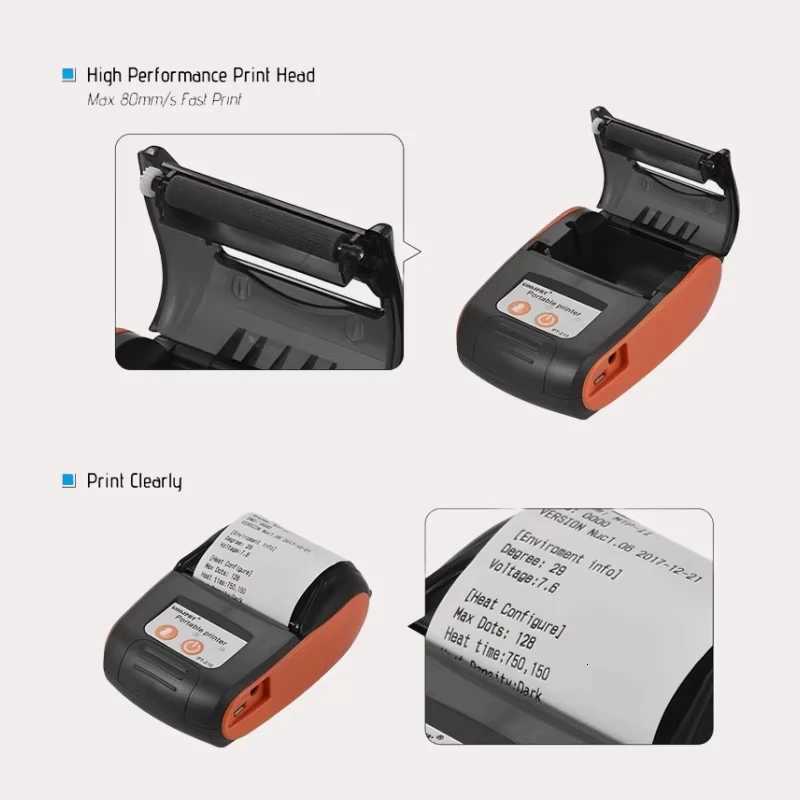 GOOJPRT 58mm Mini Portable Thermal Printer Ticket Bill Receipt POS Printer For Business For iOS/Android Mobile Phone H251127