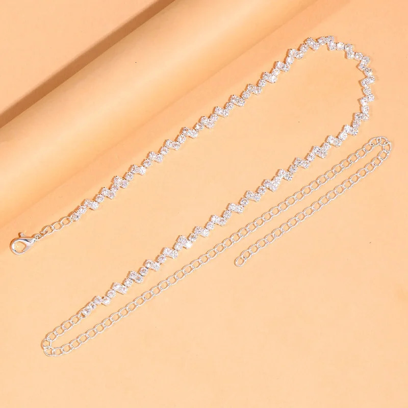 Stonefans Fashion Wave Necklace High Quality Jewelry for Women Simple Tennis Chain Choker Accessories Gift 251125