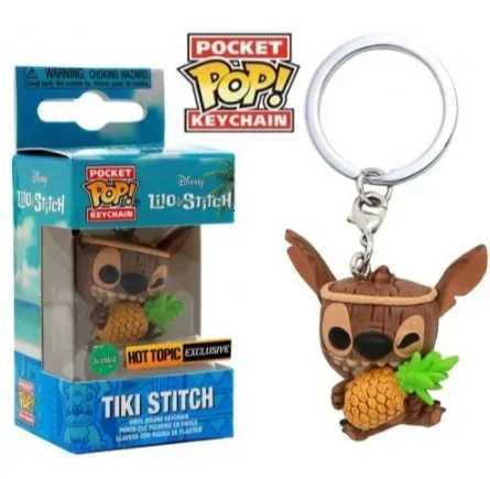 Disney New 22 Styles Funko Pocket pop Keychains Mickey Mouse Minnie Donald Duck Stitch Angel Elvis TIKI Lilo Scrump Vinyl Figure Toys H251127