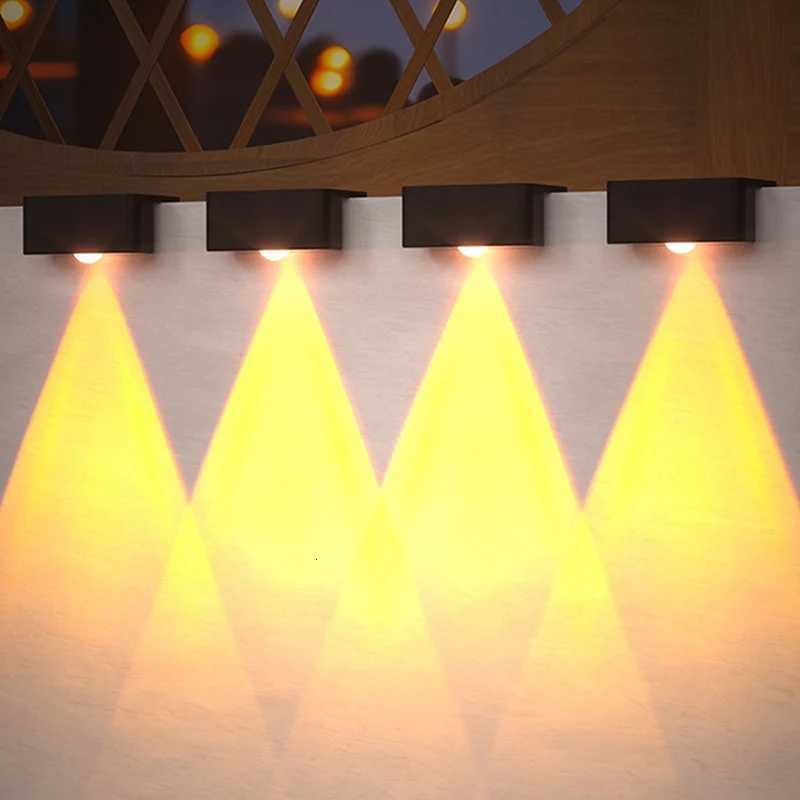 1/2/4Pcs 3LED Outdoor Solar Garden Lights Waterproof Stairs Wall Lamp Balcony Decorative For Yard Lighting Solar Powered LampsM251127