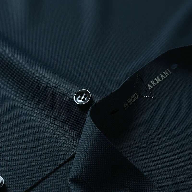 Brand Silky Elasticity Shirts 2024 Summer Lapel Ice Silk Single Breasted Shirt Business Casual Short Sleeved Men Clothing