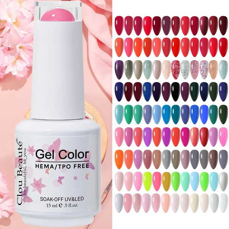 Clou Beaute Hema TPO Free Gel Nail Polish 15ml Vernis Semi Permanent UV Gel Nail Art Home Manicure For Varnish Gel Polish SetT251127