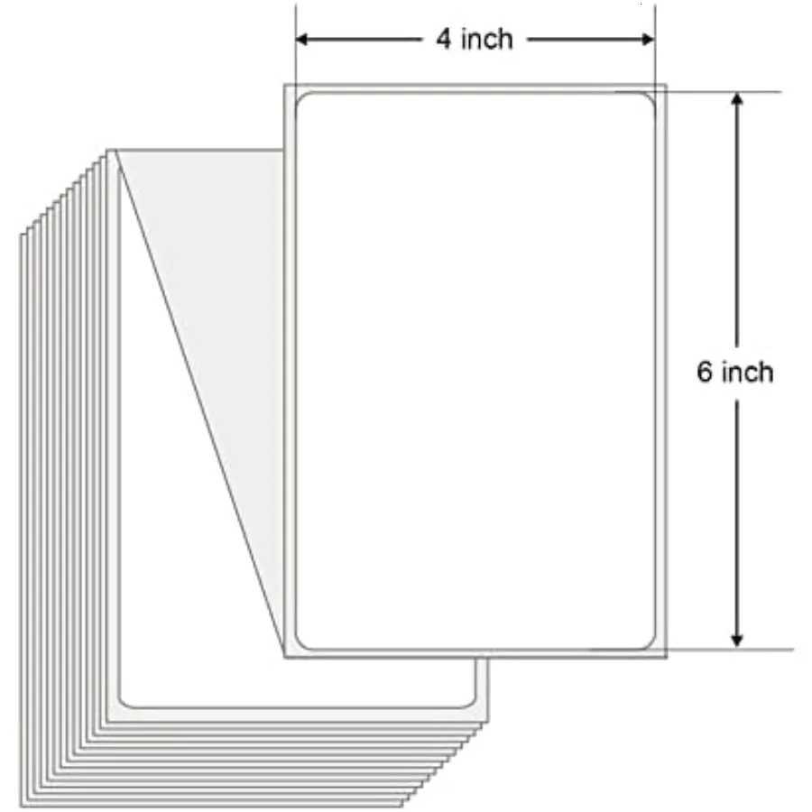 4x6 Thermal Labels White Mailing Fanfold Postage Direct Thermal Printer Sing Label 100 4x6 Fanfold Labels Cpatible with R H251127