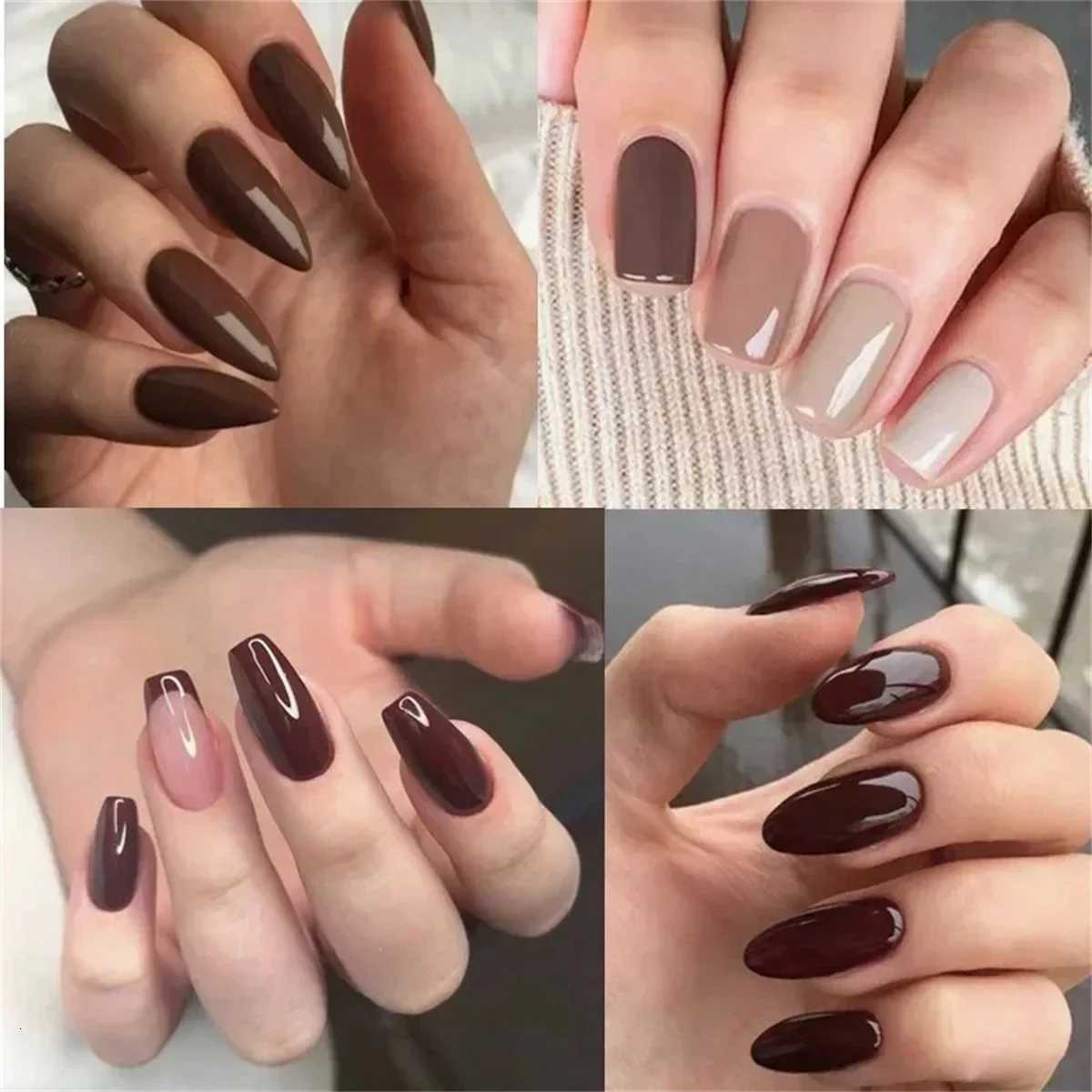 6pcs Gel Nail Polish Set HEMA Free Red Brown Color Semi Permanent Soak Off UV Gel Varnish Nail Art Decoration Nail Supplies DIYT251127