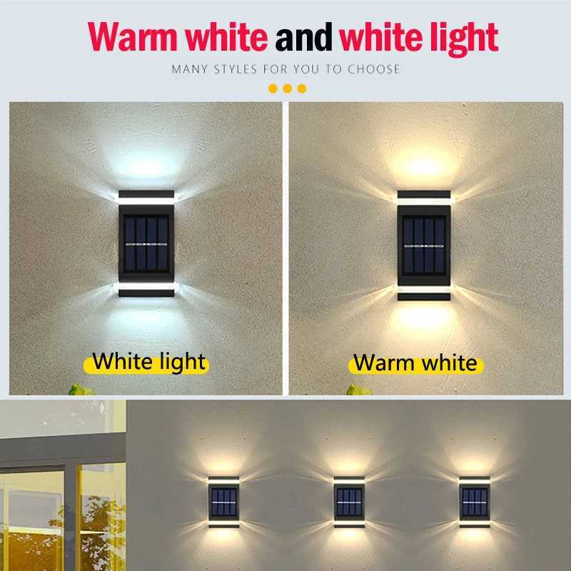Solar Wall Lamp Outdoor Waterproof Solar Powered Up/Down Lighting for Garden Yard Home Exterior Decoration IP65 Solar Path LightM251127