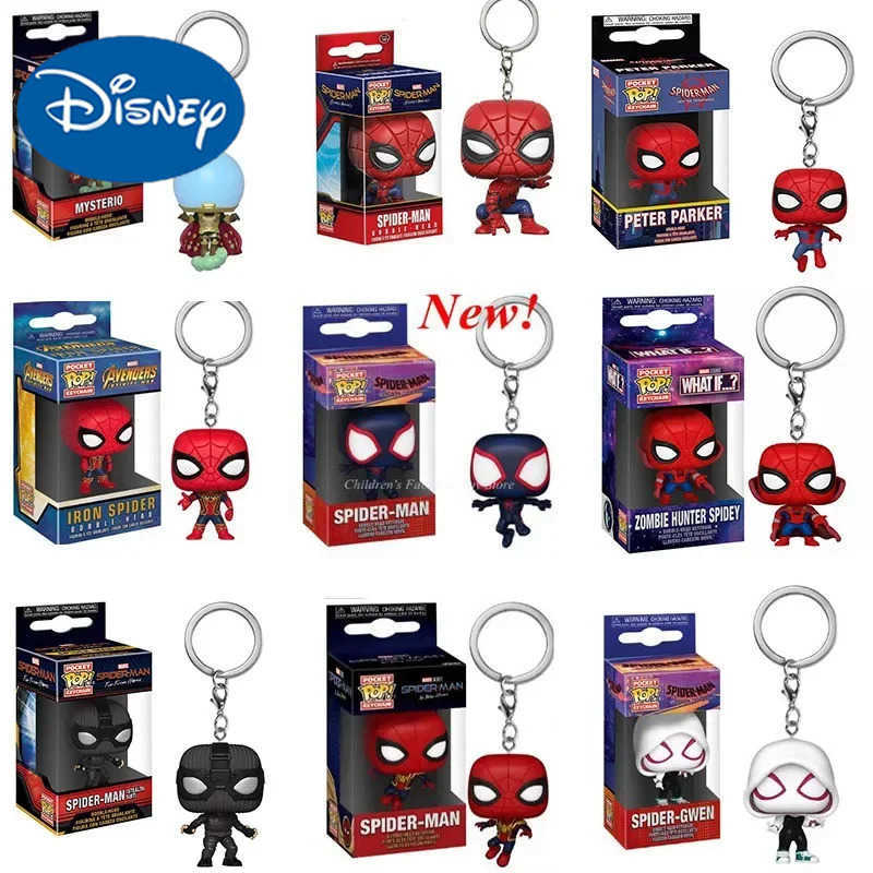 Disney NEW FUNKO POP Spider-Man Spider-GWEN GREEN GOBLIN ZOMBIE HUNTER SPIDEY Peter Parker Mysterio Keychain Vinyl Figure Toys H2511271