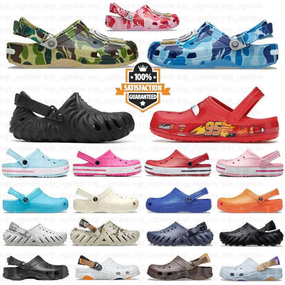 Designer Clog Lighing With Charms Sandal Men Women Beach Slides Red Car Camo Green Pink Blue Black Yellow Brown Outdoor Close Toe Toddler Kids Slippers