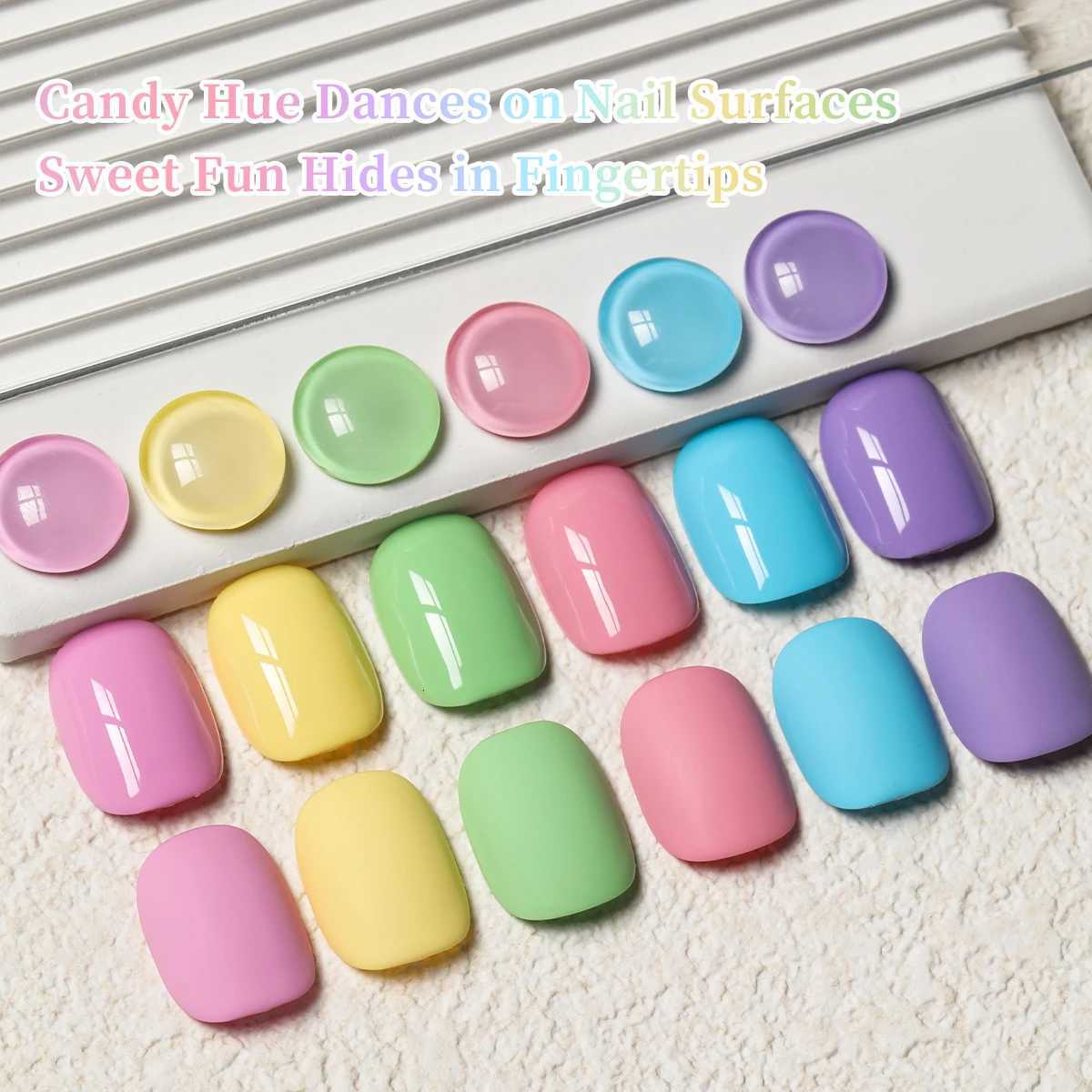 XEJAYI 6pcs Candy Sugar Gel Nail Polish Set UV LED Soaking Nail Gel Semi-Permanent DIY Salon Quality Nail Art Gel For SpringT251127
