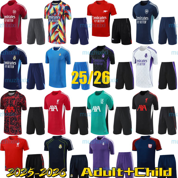 LFC GAKPO tracksuit 2025 2026 Reals madrid BELLINGHAM jerseys training shirt Men and kids PEPE SAKA Arsen al football tracksuit shorts kit Maillot foot camisetas
