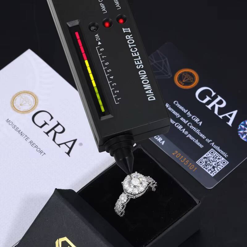 Fashion Fine Hip Hop Fine 925 Silver Shiny Moissanite Jewelry Iced Out Bling Round Ring for Men Women Wedding Engagement Gift