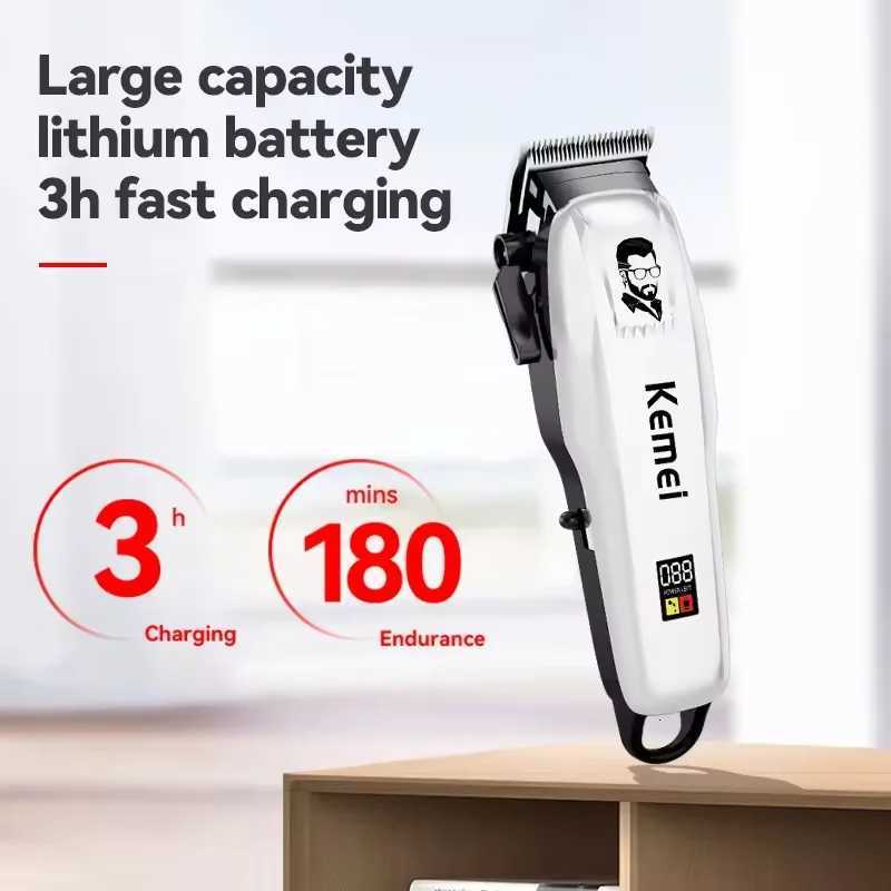Kemei KM-PG809A KM-PG232 KM-3382 Professional Hair Clipper Set USB Charging Rechargeable Electric Shaver Cordless Beard TrimmerT251127