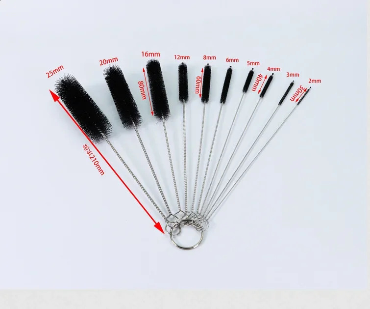 Straw cleaner drinking straw cleaning brush kit nylon stainless steel long handled 250425