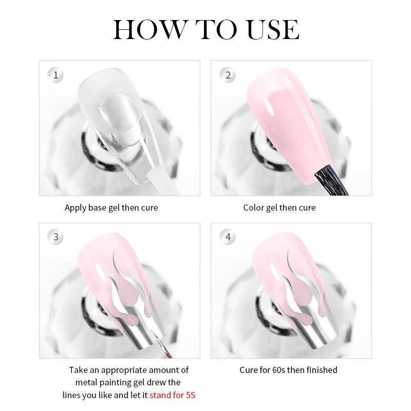 BORN PRETTY 5ML Super Silver Metallic Gel Nail Polish Metal Effect Painting Gel Chromes Varnis Semi Permanent for Nail DIYT251127