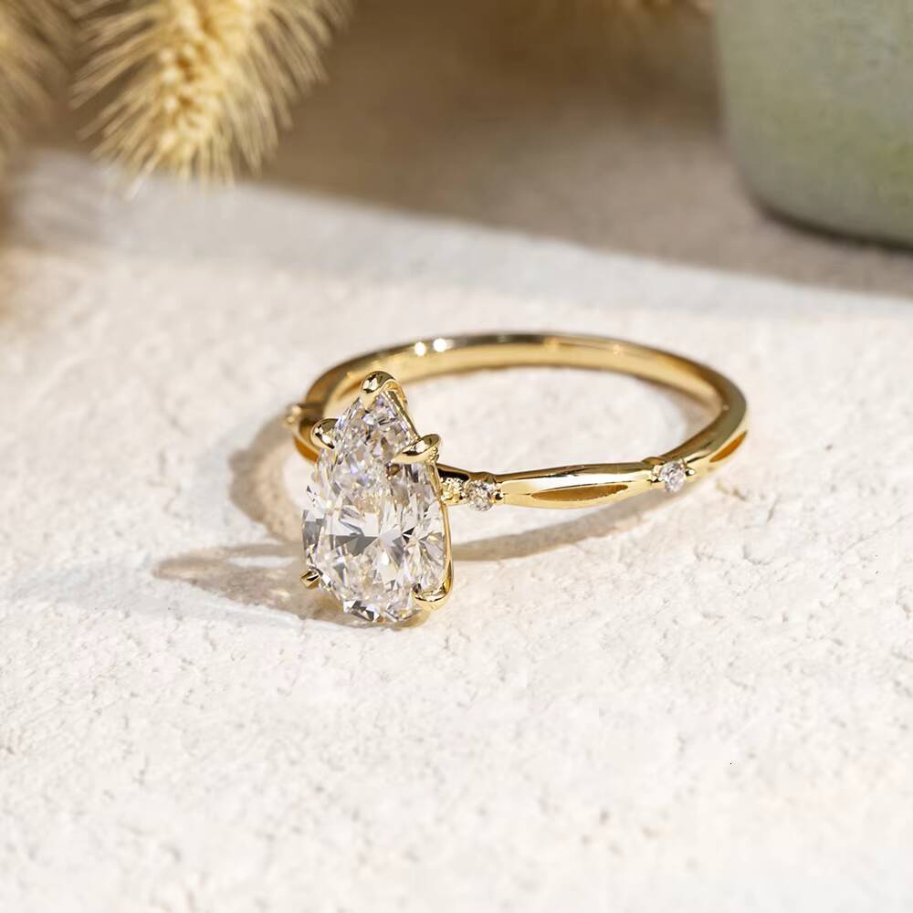 Valentines Day Gift Custom Jewelry Factory Price 2ct Lab Grown Diamond Engagement Ring for Women