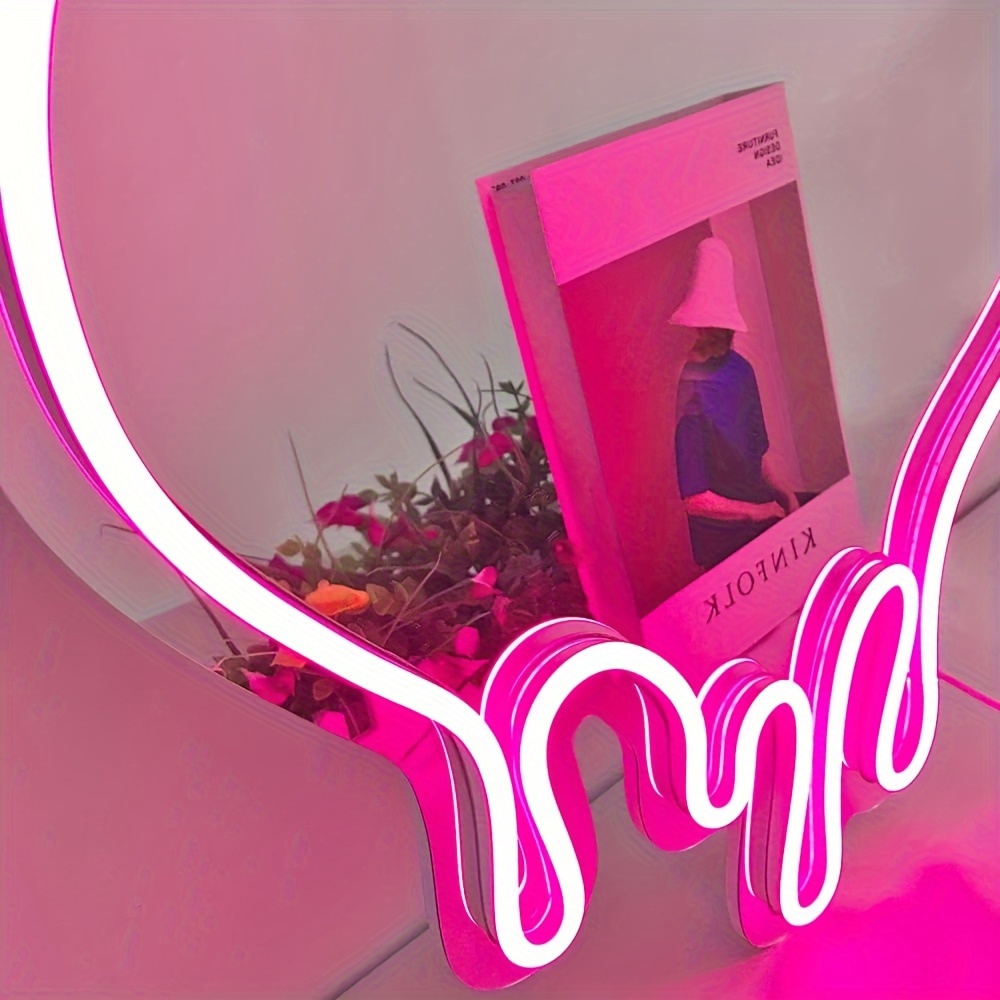 Melted Heart-shaped Neon Light Wall Mirror - Heart-melting wall decor,decorative wall mirror. Perfect for bedroom, girls' room, parties, studios,