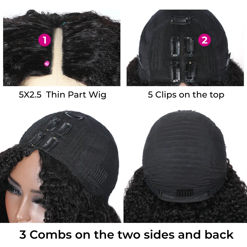 Indian Raw Wavy Hair 200 Density U Part Wigs for Black Women 1x4 Middle Open Cheap Hair Wigs V Shape Human Hair Wig Easy Install