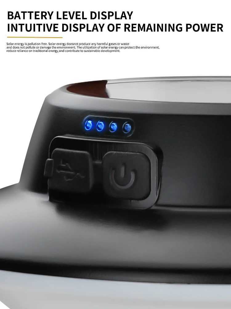 Solar High Power LED Camping Light 3 Modes Rechargeable Portable Lanterns Outdoor Emergency BBQ Waterproof Tent Lighting LampM251127