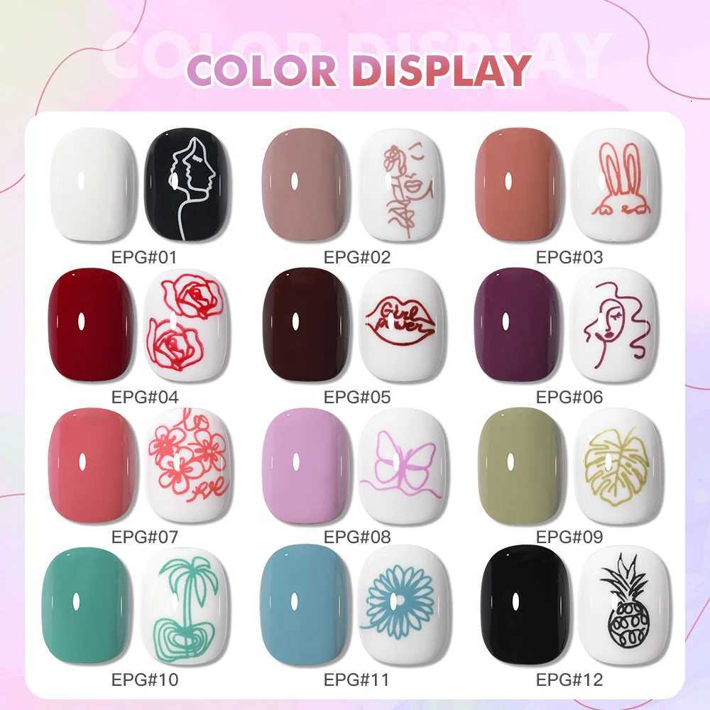 AS 12pcs Nail Printing Stamping Gel Polish Set 5ml 12 Colors Nail Varnish for Stamping Plate 2 in 1 Stamp Gel And Ombre VernisT251127