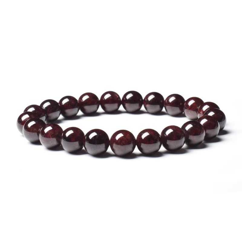 Natural Garnets Red Gemstone Round Stone Beads 6mm 8mm Rhodolite Crystal Elastic for Women Men Quality Jewelry C251105