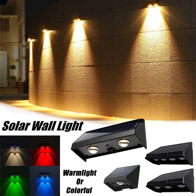 Solar Wall Light Outdoor LED Lamp Waterproof 1/2/3/4LED Beads Solar Powered for Porch Balcony Countyard Wall Fence DecortionsM251127