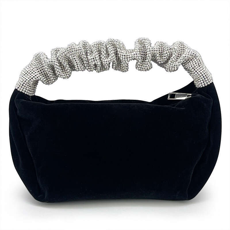 Dinner Bag Da Wang Velvet Bag Also Popular On The Internet Is Portable Studded Small Sparkling Diamond Dinner Black Hand Held Bag And A Women S Banque