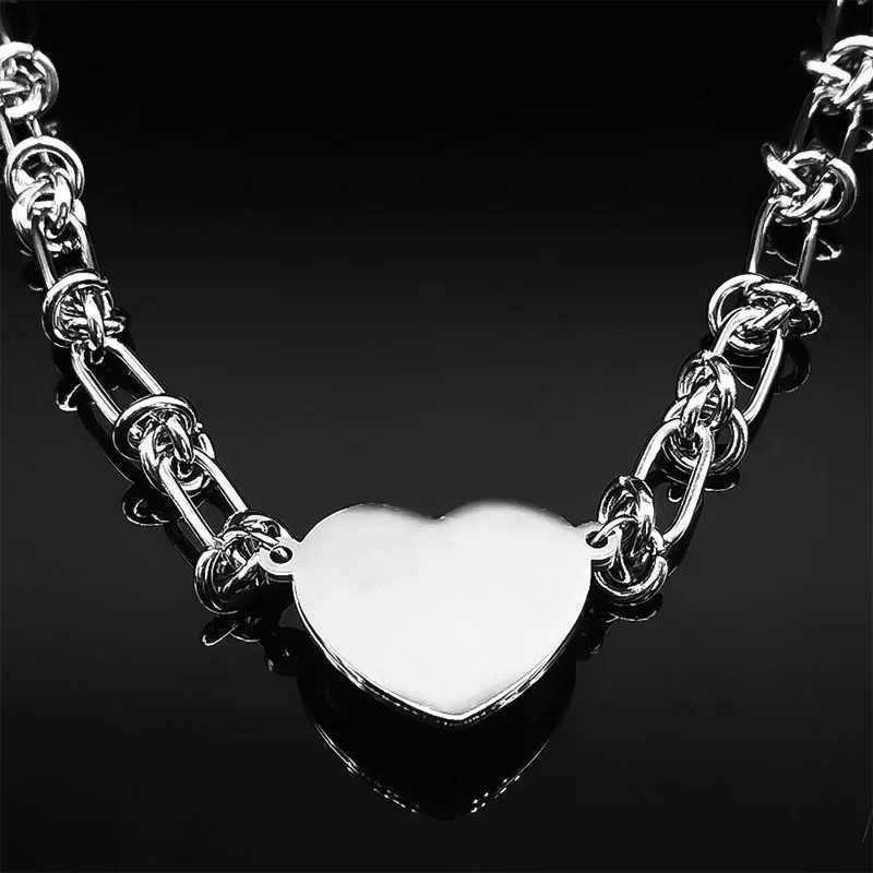 HNSP Stainless Steel Red Heart Choker Necklace Pendant Chain For Women Jewelry Versatile Girl AccessoriesT251127