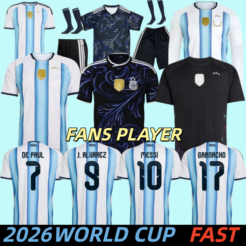25 26 27 ArgenTiNa soccer Jerseys MESSIS GARNACHO DE PAUL National Team WORLD MARTINEZ Fans Player versio Maradona Football Shirts 2026 SUAREZ men kids KIT