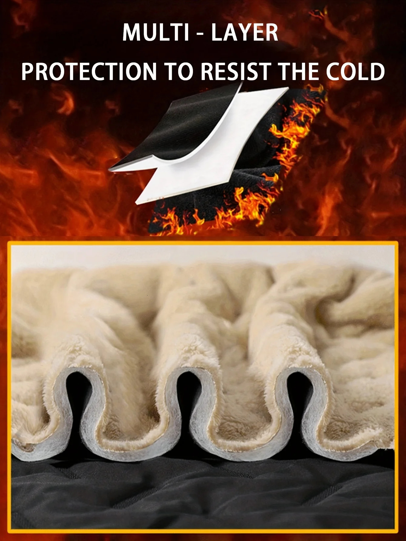 Mens Winter Outdoor Warm Cargo Pants Fleece-Lined with Diamond Pattern Stitching Insulated for Cold Weather Thickened 251126