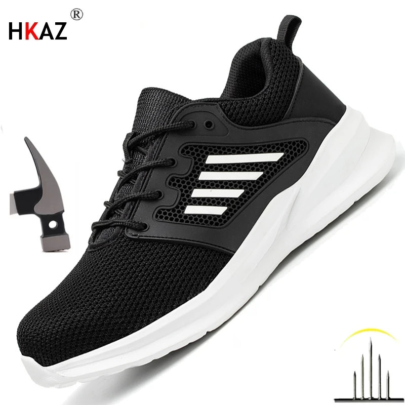 Fashion Safety Shoes Men Steel Toe Sneakers Puncture Proof Breathable Work Boots Man Comfy Work Shoes slip and oil resistant 251124