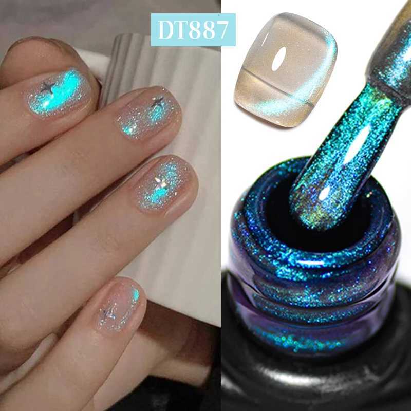 7ml Aurora Blue Tears Cat Eye Magnetic Gel Nail Polish Sparkling Shimmer Fairy Crystal Magnetic Gel Nail Polish DIY Charm NailsT251127