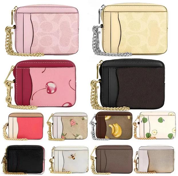 designer Wallets Women Chain Extra Large Capacity Case Zipper Card Holder Stylish Bags Pink Purse Coin Wallet