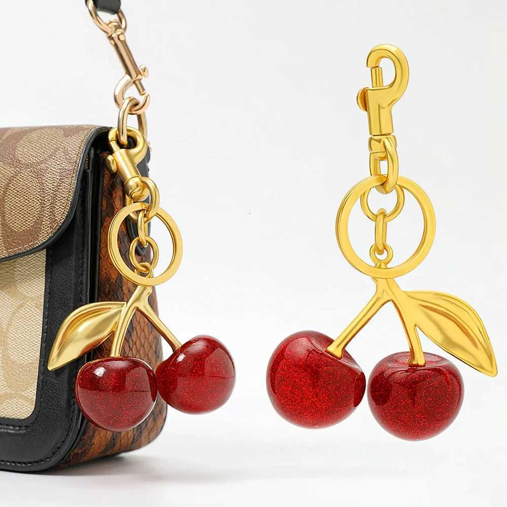 Fashion Delicious Red Cherry Keychain Summer Fruits Cherries Pendant Keyring For Women Men Jewelry Bag Accessories GiftT251127