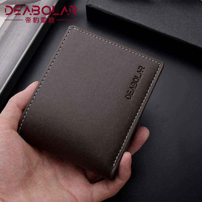Hot selling new man wallet casual two fold short horizontal men's leather jacket