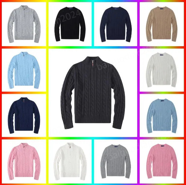 polo men quarter zip designer knit sweaters mens pullover half zipper luxury casual small horser jumper autumn RalphlLaurenn sweater women hoodie