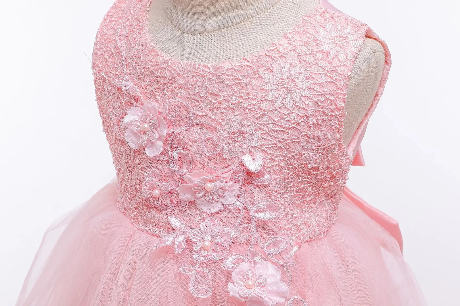 Baby First Baptism Dresses Lace Long Tailing dress Girls Elegant Embroidery Wedding Party Gown Bridesmaid Kids Clothes 3 6 month 251111 - view 6