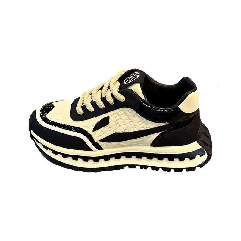 2025 Autumn Winter Leather Printed Fashion Trendy Rubbed Soft Men's Korean Style Thick Sole Height Increasing Sports Casual Shoes for Men