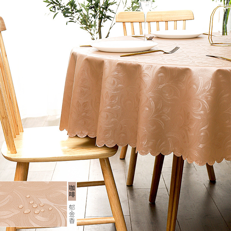 A841 European waterproof and oil-proof tablecloth hotel restaurant household pvc round large round table tablecloth tablecloth wholesale