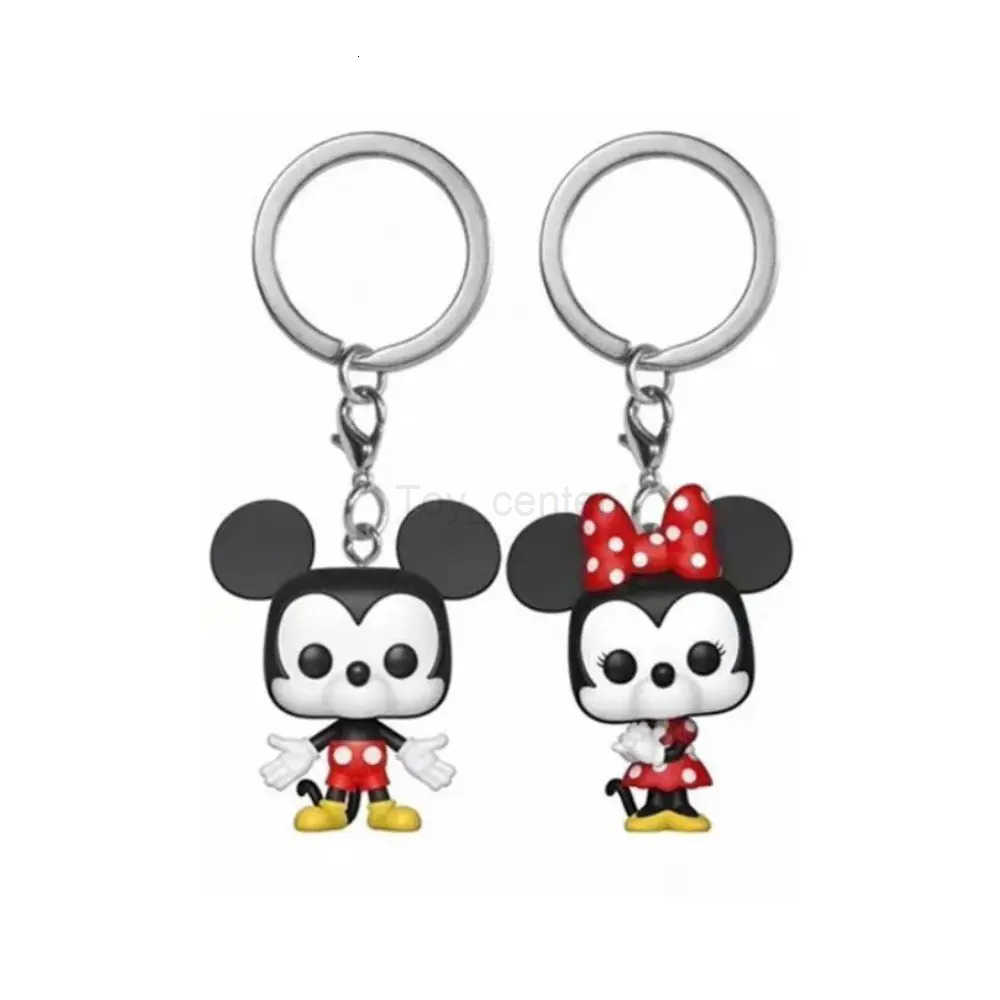 Disney New Anime Keychain Cartoon Mickey Mouse Minnie Lilo Stitch Cute Doll Keyring Ornament Key Chain Car Pendant Kids Gift H251127