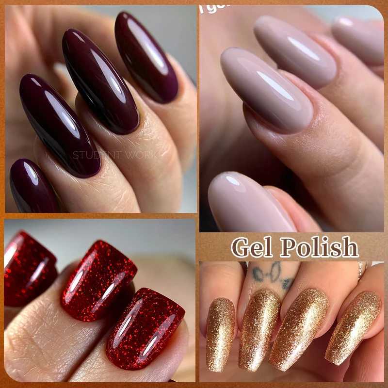 LILYCUTE 7ML 184 Colors Nail Gel Polish Shining Red Glitter Semi Permanent Nail Art Varnish Long Lasting UV LED Gel ManicureT251127