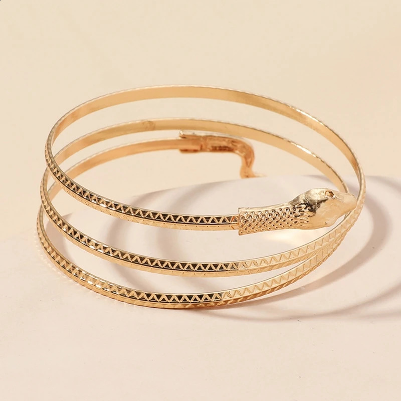 Alloy Spiral Armband Swirl Upper Arm Cuff Bracelet Egyptian Womens Accessories Gold Silver y250415