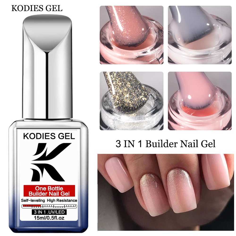 KODIES GEL 3 IN 1 Builder Nail Gel Polish No Pain Nude Self Leveling Thick Construction Hard Gel for Extension Manicure Nail ArtT251127