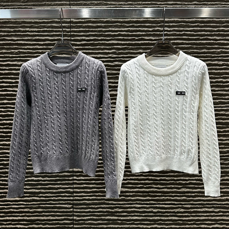 Brand Twisted Pullover Sweater Women Long Sleeved Crew Neck Knitted Jumper Shirt Autumn Winter Simple Casual Knit Bottoming Tops