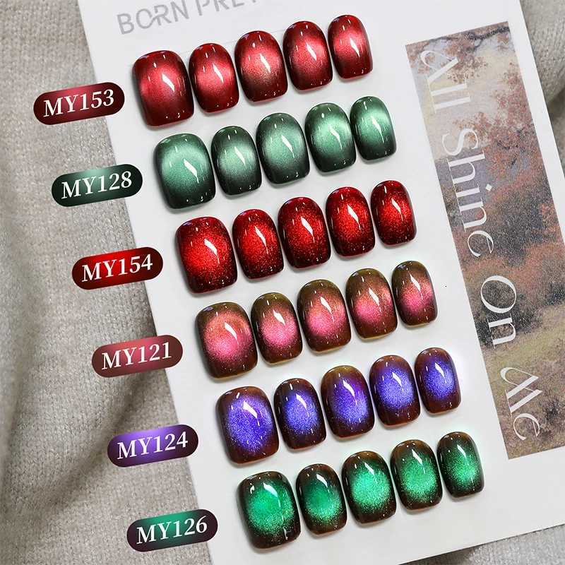 BORN PRETTY 10ml Red Glass Bead Cat Magnetic Gel Ultra Shine Semi Permanent Soak Off UV Gel Christmas Manicure Nail Art VarnishT251127