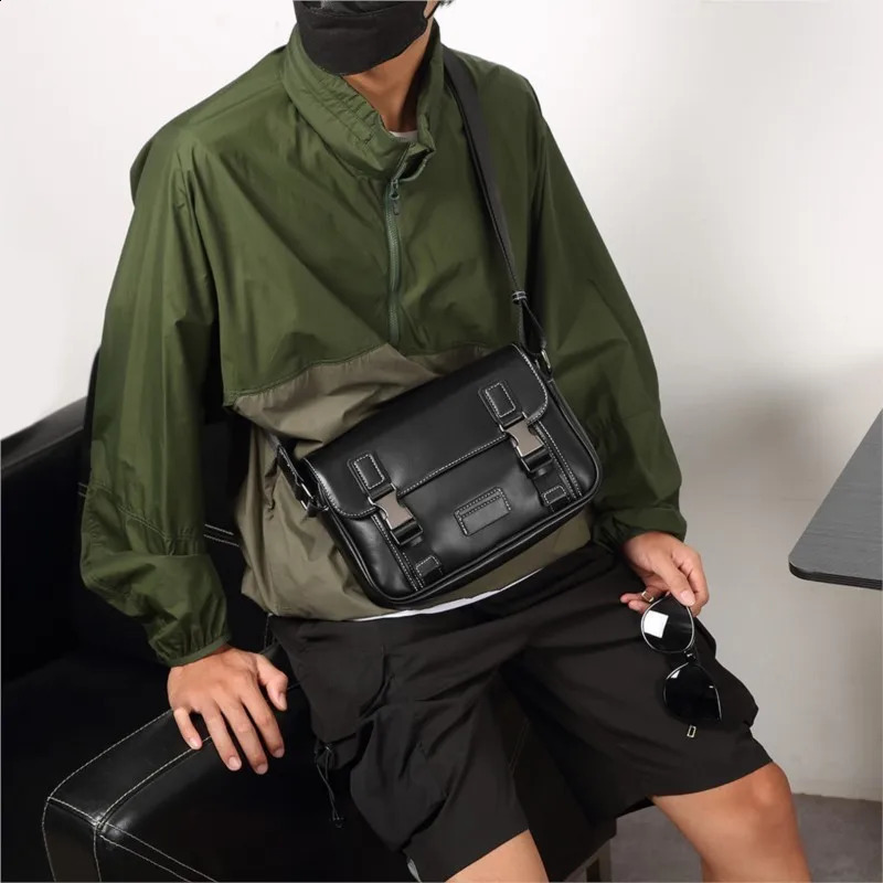 Leather er Mens Messenger Bag Casual Mens Cross Body Bag Mens Strap Bag 250420