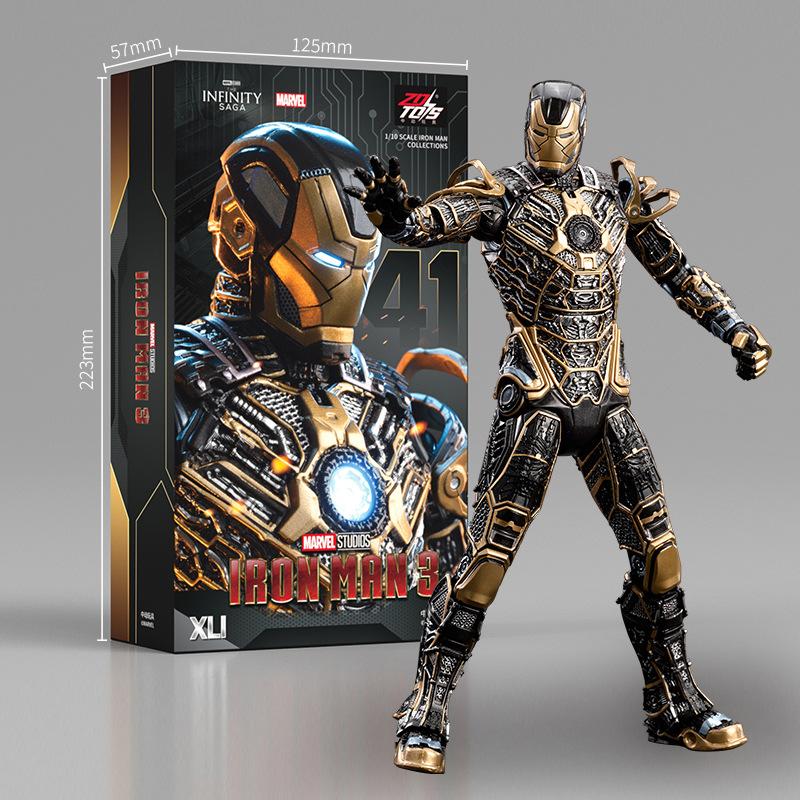 Marvel ZD Toys MK41 Black Skeleton 7 Inch Movable Joint Iron Man Genuine Marvel Authorized Boys Birthday Gift