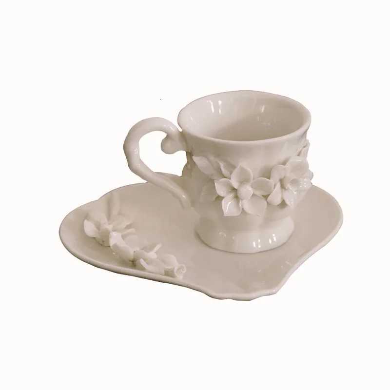 Ceramic Coffee Mug Three-Dimensional Floral Cups and Saucers Hand-Pinched Mug Dessert Bowl Latte Milk Latte Milk Cute Cup C251127