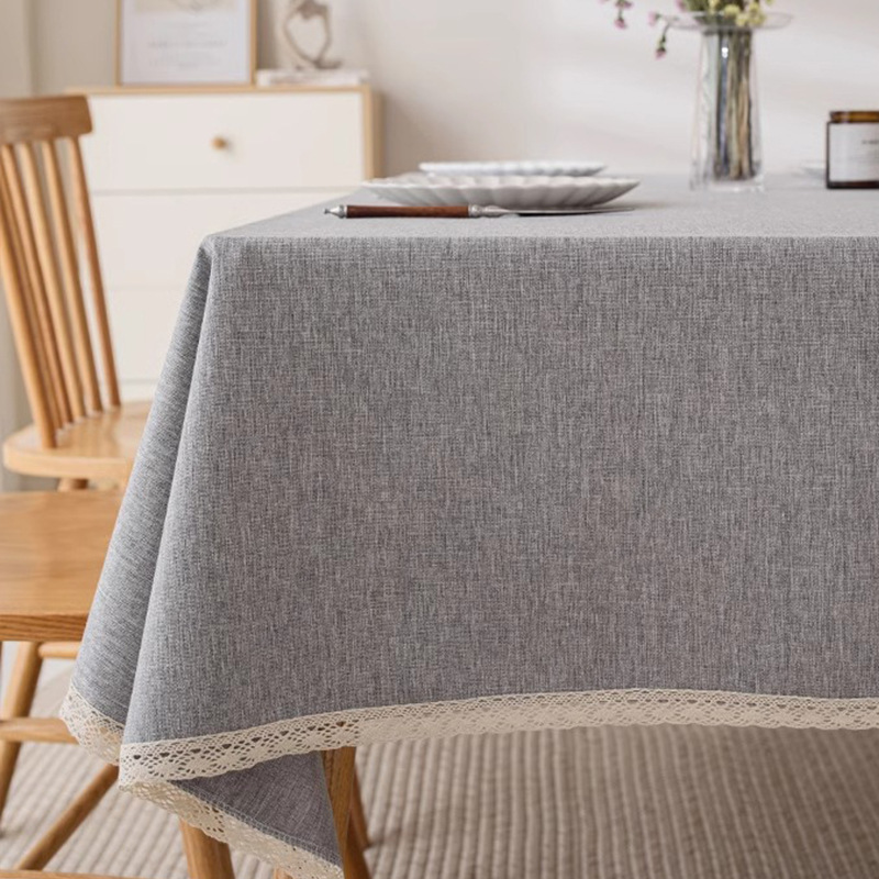A845 modern simple style tablecloth cotton linen high-grade tablecloth family restaurant waterproof and oil-proof non-washable coffee table tablecloth