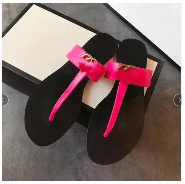 Designer Slippers slides sandals Summer Flats Sexy real leather platform Shoes Ladies Beach Effortlessly Stylish Slides size 36-42 C692