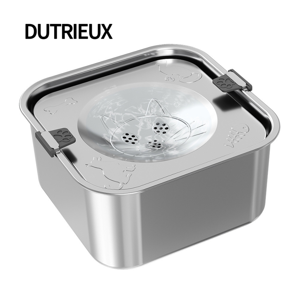 K3341 Pet treat training bowl, stainless steel slow-feeding dog bowl, educational treat-dispensing ball 2-in-1 toy